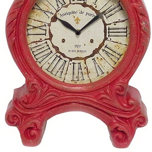 Relógio de Mesa Clássico Paris Verm Resina Oldway 51x3 - 5