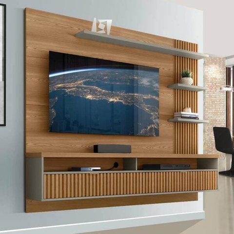 Painel Ripado Araruna Amendoa Titânio - Línea