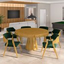 Ver mais imagens de Conjunto Mesa de Jogos Carteado Bellagio Tampo Reversível e 6 Cadeiras Madeira Poker Base Cone Velud