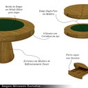 Ver imagem 4 de Conjunto Mesa de Jogos Carteado Bellagio Tampo Reversível e 6 Cadeiras Madeira Poker Base Cone Velud