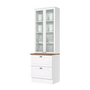 Ver imagem 1 de Cristaleira Henn Americana 2 Portas 2 Gavetas Sd C357-05 Nature/branco