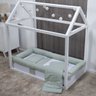 Kit Protetor de Mini Cama 100% Algodão Percal 200 Fios Rolinho Moderninhos 08 Peças:grid Verde - 1