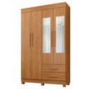 Ver imagem 2 de Guarda-roupa Solteiro Malta 4 Portas 2 Gavetas com Espelho Cinamomo - Pnr Móveis
