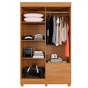 Ver imagem 3 de Guarda-roupa Solteiro Malta 4 Portas 2 Gavetas com Espelho Cinamomo - Pnr Móveis