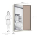 Ver imagem 2 de Guarda-roupa 2 Portas De Correr 160Cm Crema Com Connect