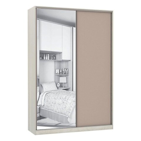 Guarda-roupa 2 Portas De Correr 160Cm Crema Com Connect