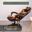 Ver imagem 3 de Cadeira Escritório Gamer Nitro Laranja Ergonômica Couro Sintético Reclinável Altura Ajuste Luvinco