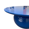 Mesa de Centro Redonda Esfera 90cm Tampo Azul + Vidro Base Azul Personal Art Design - 2