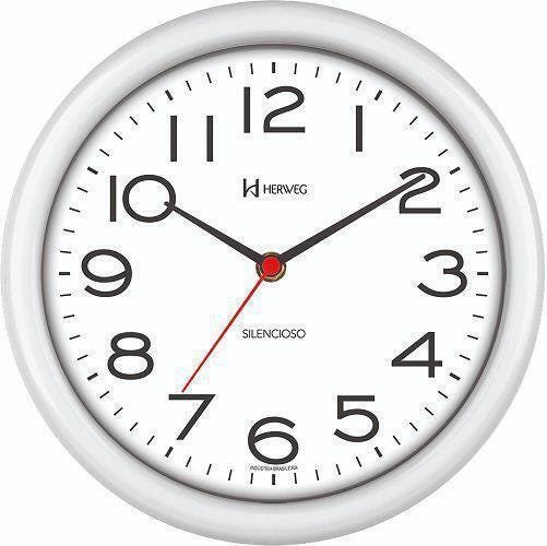 Relógio De Parede Branco Silencioso 22 Cm Herweg 660039-21 - 1
