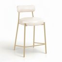 Ver imagem 5 de Banqueta Cozinha Média com Encosto Kit 3 Industrial Champanhe Londres PU Facto D03 - D'Rossi