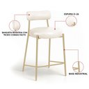 Ver imagem 4 de Banqueta Cozinha Média com Encosto Kit 3 Industrial Champanhe Londres PU Facto D03 - D'Rossi