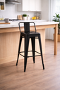 Ver imagem 7 de Kit 5 Banquetas Altas Industriais Pretas em Aço 76cm com Encosto – Estilo Tolix