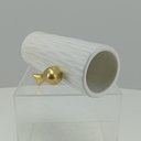 Ver imagem 3 de Vaso Decorativo de Cerâmica Branco 20x10x10cm Enfeite Sala Mesa Estante Aparador
