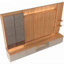 Ver mais imagens de Rack para Sala com Painel para TV 75 pol Cristaleira LED 335cm Noble L05 Canela Gris Fosco - Lyam