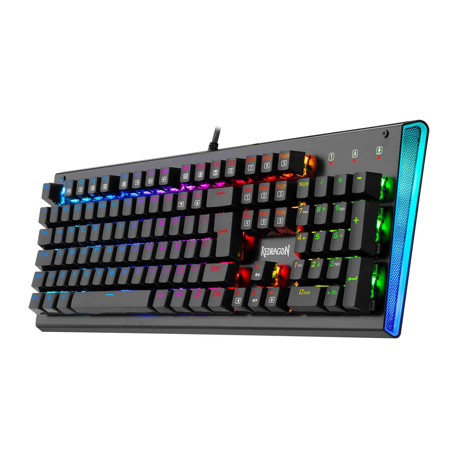 Teclado Mecanico Gamer Aryaman Rgb Preto V2 Switch Azul