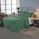 Ver imagem 2 de Kit Cobre Leito Colcha Unique Casal Queen 3 Peças Matelado Percal 300 Fios - Verde