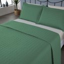 Ver imagem 4 de Kit Cobre Leito Colcha Unique Casal Queen 3 Peças Matelado Percal 300 Fios - Verde