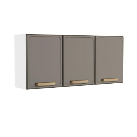 Armário Aéreo Cozinha Aço 120 Cm 3 Portas Essência Bertolini