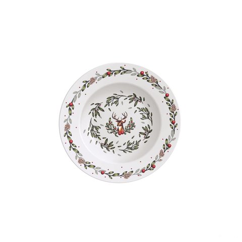 Prato Raso Tramontina Casa Natal em Porcelana Decorada 27 cm Tramontina