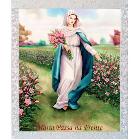 Quadro de Tecido Maria Passa Na Frente com Moldura 77x58 cm FORNECEDOR 57 QTG-004