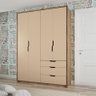 Guarda-roupa Paranaguá 100% MDF C/ 3 Gavetas e 5 Prateleiras Atacama / Capuccino OOL Santos Andira - 7