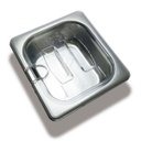 Ver imagem 3 de Conj 9 Cuba Gastronômica Inox Gn 1/6x65 Mm 900 Ml + Tampa 1/6 em Policarbonato com Abertura para Col
