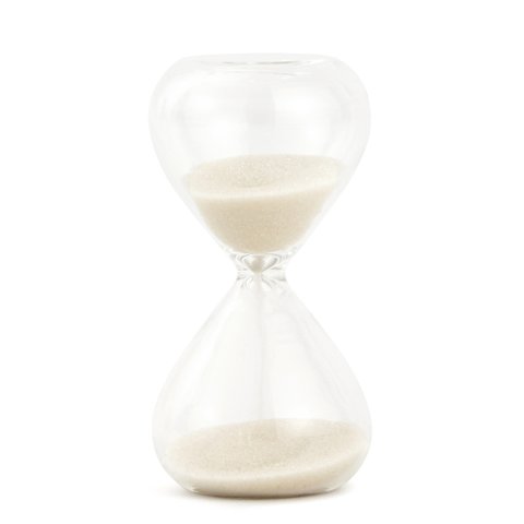 Ampulheta Decorativa em Vidro Areia Branca 3 Minutos 8cm 18336m Mart