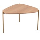 Ver imagem 2 de Mesa de Centro Orgânica Artesano 59 Cm (largura) em Mdp Hanover (mel) e Pés em Aço Dourado