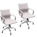 Ver imagem 1 de Kit 2 Cadeiras Esteirinha Presidente Baixa com Rodinhas