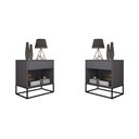 Ver imagem 1 de Par Perfeito Malta Kit 2 Mesas de Cabeceira Cinza/preto