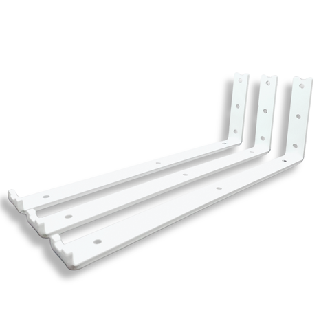 Kit 3 Suportes Mão Francesa de Parede 35cm Tipo L para Prateleira Cantoneira Alta Resistência Branco