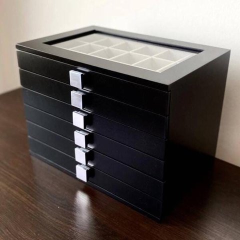 Porta Jóias Gaveteiro Organize Preto