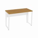 Ver imagem 2 de Escrivaninha Industrial 1,20 m X 0,60 m Pés em Metal 100% MDF F5 Office Cor:Freijó com Branco