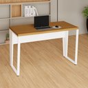 Ver imagem 1 de Escrivaninha Industrial 1,20 m X 0,60 m Pés em Metal 100% MDF F5 Office Cor:Freijó com Branco