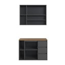Ver imagem 4 de Conjunto Banheiro Gabinete e Espelheira 3 Portas e 3 Gavetas 80cm Multimóveis Crart-CON014 Grafite
