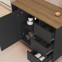Ver imagem 6 de Conjunto Banheiro Gabinete e Espelheira 3 Portas e 3 Gavetas 80cm Multimóveis Crart-CON014 Grafite