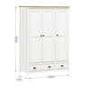 Conjunto Quarto: Guarda-roupa 3 Portas, Cômoda 4 Gavetas Branco/freijó Topázio Madeira Pinus - Fines - 2