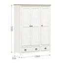 Ver imagem 2 de Conjunto Quarto: Guarda-roupa 3 Portas, Cômoda 4 Gavetas Branco/freijó Topázio Madeira Pinus - Fines