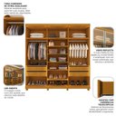Ver imagem 7 de Guarda Roupa Casal 6 Portas Reflecta 4 Gavetas com LED, Sapateira e Cabideiros 230x240x48,5cm