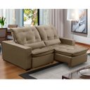 Ver imagem 1 de Sofa Retratil Reclinavel 2 Lugares 2,70m Atlantis Veludo Capuccino Lansofbr Lansof Brasil