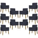 Ver imagem 1 de Kit 10 Poltronas Decorativas Mari Suede Cores Pé Palito 30 Cm Castanho