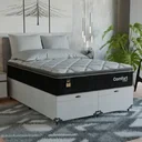 Ver imagem 7 de Cama Box Baú Casal Bipartido Colchão Comfort Class Pillowtop Preto/suede Branco