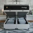 Ver imagem 6 de Cama Box Baú Casal Bipartido Colchão Comfort Class Pillowtop Preto/suede Branco