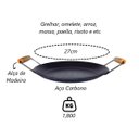 Ver imagem 2 de Chapa Disco Arado Aço Carbono Bifeteira Alça Madeira 27cm Metal Mig 2567mtm
