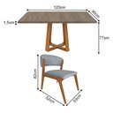 Ver imagem 4 de Conjunto Mesa Isabela 1,2m Freijó Pés Cerejeira 4 Cadeiras Kethellen Sala Jantar - Cinza Linho