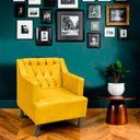 Ver imagem 2 de Kit 2 Poltronas para Sala de Estar Clássica Confortável e Reforçada Suede Elizabeth:amarelo