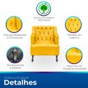 Ver imagem 3 de Kit 2 Poltronas para Sala de Estar Clássica Confortável e Reforçada Suede Elizabeth:amarelo