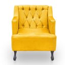 Ver imagem 6 de Kit 2 Poltronas para Sala de Estar Clássica Confortável e Reforçada Suede Elizabeth:amarelo
