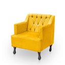 Ver imagem 5 de Kit 2 Poltronas para Sala de Estar Clássica Confortável e Reforçada Suede Elizabeth:amarelo