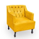 Ver imagem 4 de Kit 2 Poltronas para Sala de Estar Clássica Confortável e Reforçada Suede Elizabeth:amarelo